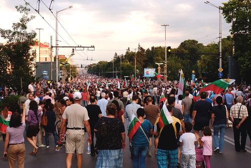Протест срещу кабинета на Орешарски на Орлов мост, София