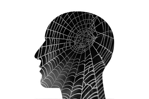 Черно-бяла илюстрация – профил на човешка глава
