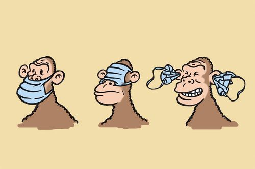 Илюстрация на три маймуни