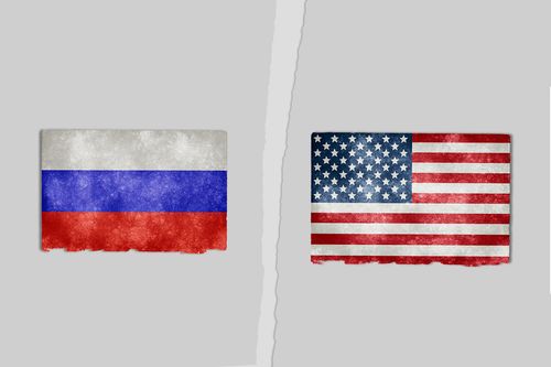 Знамената на Русия и САЩ